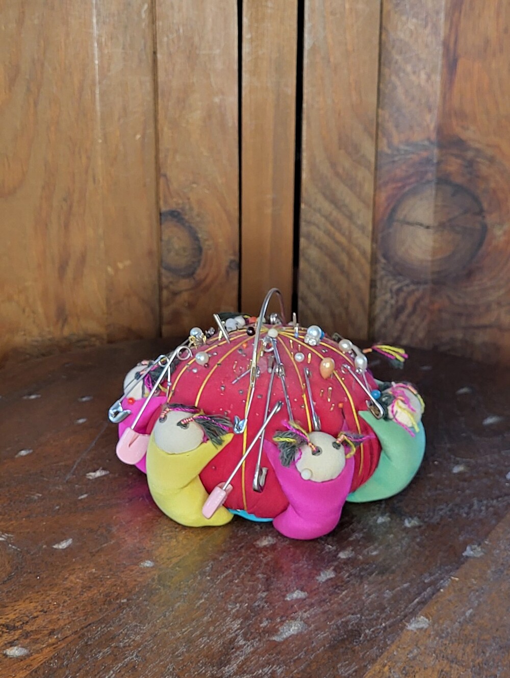 Colorful Bird Pin Cushion with Assorted Pins - Picture 5 of 9